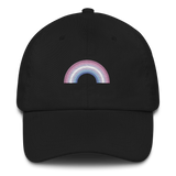 Embroidered Bigender Rainbow Hat: Pride Flag LGBTQ+ Design