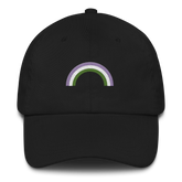 Embroidered Genderqueer Rainbow Hat: Pride Flag LGBTQ+ Design