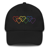 Pride Hat: Interlaced Heart Outlines Embroidered Cap