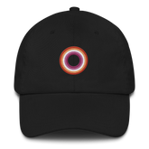 Embroidered Hat: Lesbian Pride Ring Emblem Design