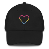 Pansexual Heart Hat: Embroidered Pride Cap