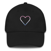 Bigender Heart Hat: Embroidered Pride Cap