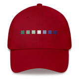 Embroidered Gay Pride Hat: Pride Flag Horizontal Square Design