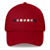 Embroidered Agender Hat: Pride Flag Horizontal Square Design