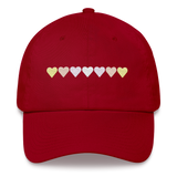 Embroidered Pangender Hat: Pride Flag Horizontal Heart Design
