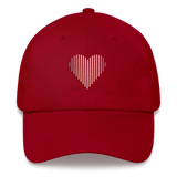 Demigender Heart Lines Hat: Embroidered Pride Gradient Cap