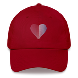 Bigender Heart Lines Hat: Embroidered Pride Gradient Cap