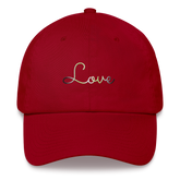 Agender Love Script Hat: Elegantly Embroidered Pride Cap