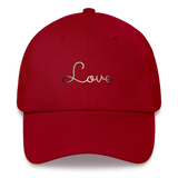 Agender Love Script Hat: Elegantly Embroidered Pride Cap