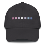 Embroidered Bigender Hat: Pride Flag Horizontal Square Design