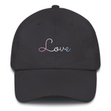Bigender Love Script Hat: Elegantly Embroidered Pride Cap