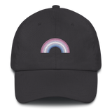Embroidered Bigender Rainbow Hat: Pride Flag LGBTQ+ Design