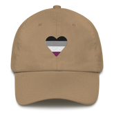 Asexual Flag Embroidered Heart Hat: Celebratory LGBTQ+ Pride Design