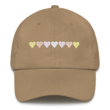 Embroidered Pangender Hat: Pride Flag Horizontal Heart Design