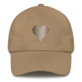 Asexual Heart Lines Hat: Embroidered Pride Gradient Cap