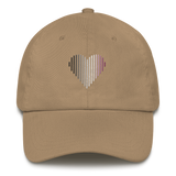 Asexual Heart Lines Hat: Embroidered Pride Gradient Cap