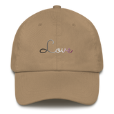 Asexual Love Script Hat: Elegantly Embroidered Pride Cap