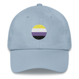 Nonbinary Flag Embroidered Circle Cap: Celebratory LGBTQ+ Pride Design