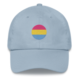 Pansexual Flag Embroidered Circle Cap: Celebratory LGBTQ+ Pride Design