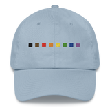 Embroidered Philly Pride Hat: Pride Flag Horizontal Square Design