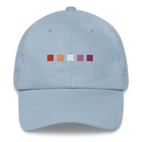 Embroidered Lesbian Hat: Pride Flag Horizontal Square Design