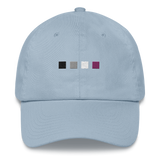 Embroidered Asexual Hat: Pride Flag Horizontal Square Design