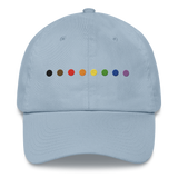 Embroidered Philly Pride Hat: Pride Flag Horizontal Circle Design