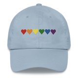Embroidered Pride Hat: Pride Flag Horizontal Heart Design