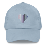 Genderfluid Heart Lines Hat: Embroidered Pride Gradient Cap