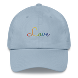 Pride Love Script Hat: Elegantly Embroidered Pride Cap