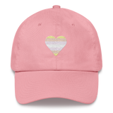 Pangender Flag Embroidered Heart Hat: Celebratory LGBTQ+ Pride Design