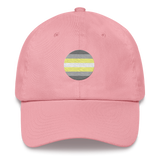 Demigender Flag Embroidered Circle Cap: Celebratory LGBTQ+ Pride Design