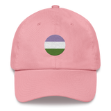 Genderqueer Flag Embroidered Circle Cap: Celebratory LGBTQ+ Pride Design