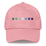 Embroidered Gay Pride Hat: Pride Flag Horizontal Square Design