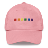 Embroidered Pride Hat: Pride Flag Horizontal Square Design