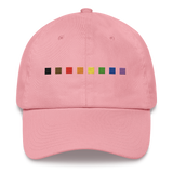 Embroidered Philly Pride Hat: Pride Flag Horizontal Square Design