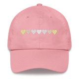 Embroidered Pangender Hat: Pride Flag Horizontal Heart Design