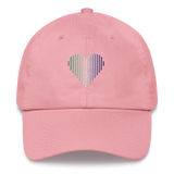 Gay Pride Heart Lines Hat: Embroidered Pride Gradient Cap