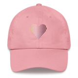 Nonbinary Heart Lines Hat: Embroidered Pride Gradient Cap