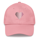 Asexual Heart Lines Hat: Embroidered Pride Gradient Cap