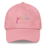 Pansexual Pride Hat: Cursive 'Pride' in Gradient Colors