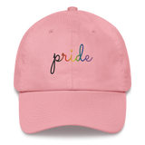 Philly Pride Hat: Cursive 'Pride' in Gradient Colors