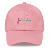 Polysexual Pride Hat: Cursive 'Pride' in Gradient Colors