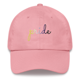 Nonbinary Pride Hat: Cursive 'Pride' in Gradient Colors