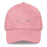 Genderqueer Love Script Hat: Elegantly Embroidered Pride Cap