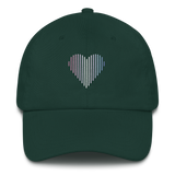 Bigender Heart Lines Hat: Embroidered Pride Gradient Cap