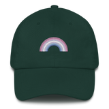 Embroidered Bigender Rainbow Hat: Pride Flag LGBTQ+ Design