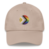 Intersex-Inclusive Pride Progress Flag Embroidered Circle Cap: Celebratory LGBTQ+ Pride Design