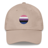 Genderfluid Flag Embroidered Circle Cap: Celebratory LGBTQ+ Pride Design
