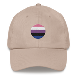 Genderfluid Flag Embroidered Circle Cap: Celebratory LGBTQ+ Pride Design